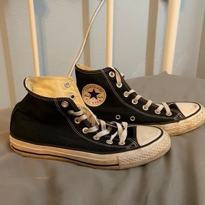 Black converse. Size 8. Used. High top.